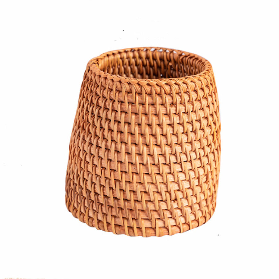 Hand-woven Rattan Tea Pen Holder Office Storage Basket