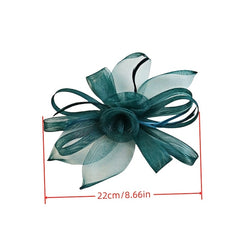 Vintage Fabric Flower Headband with Feather Closure