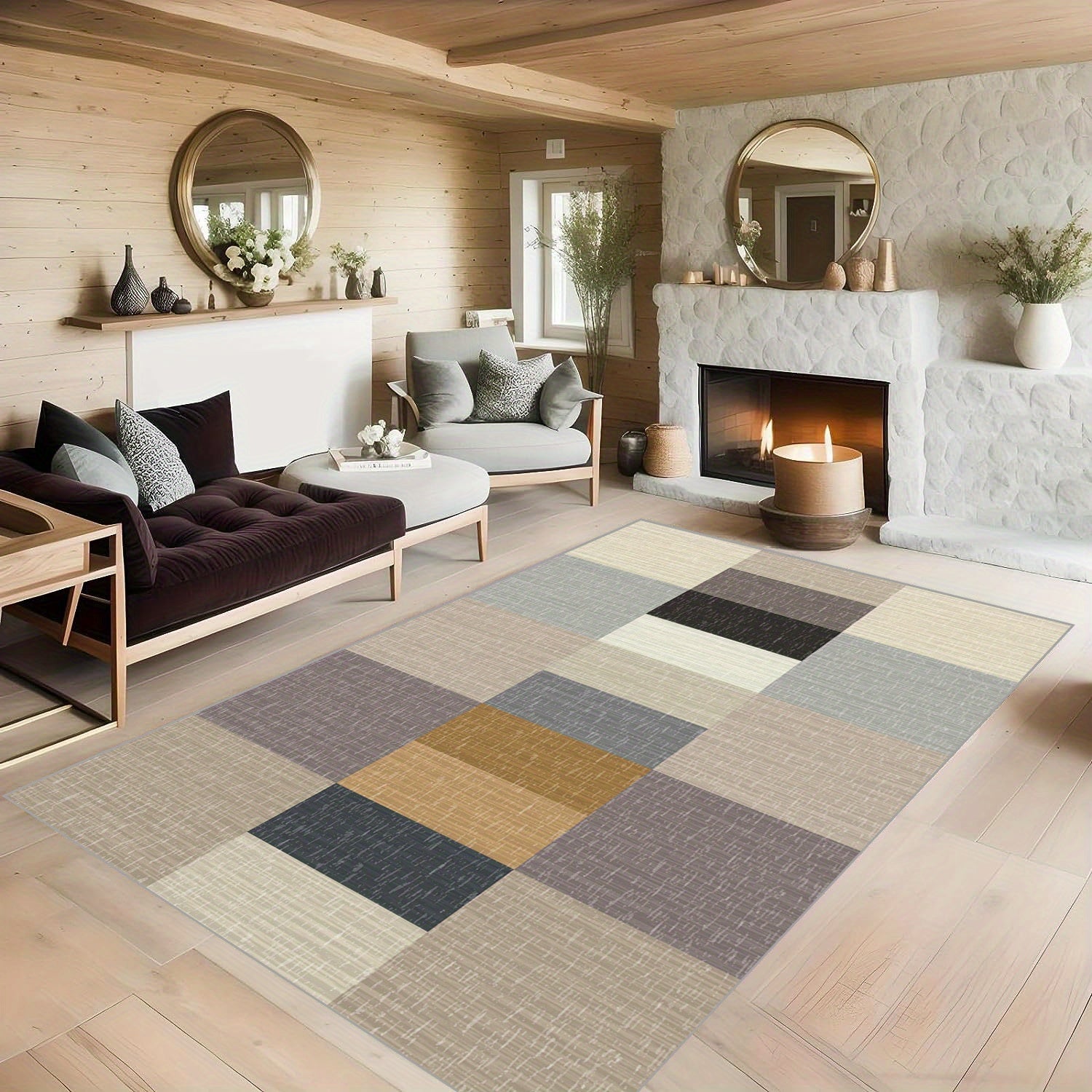 Modern Geometric Pattern Carpet - Anti Slip & Easy to Clean
