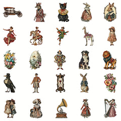 50 British Retro Cartoon Graffiti Stickers for Decoration