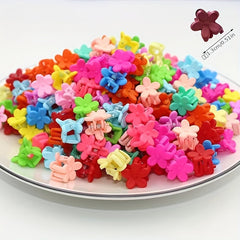 100pcs Y2K Style Flower Hair Clips Mini Hair Edge Clips for Baby Girls