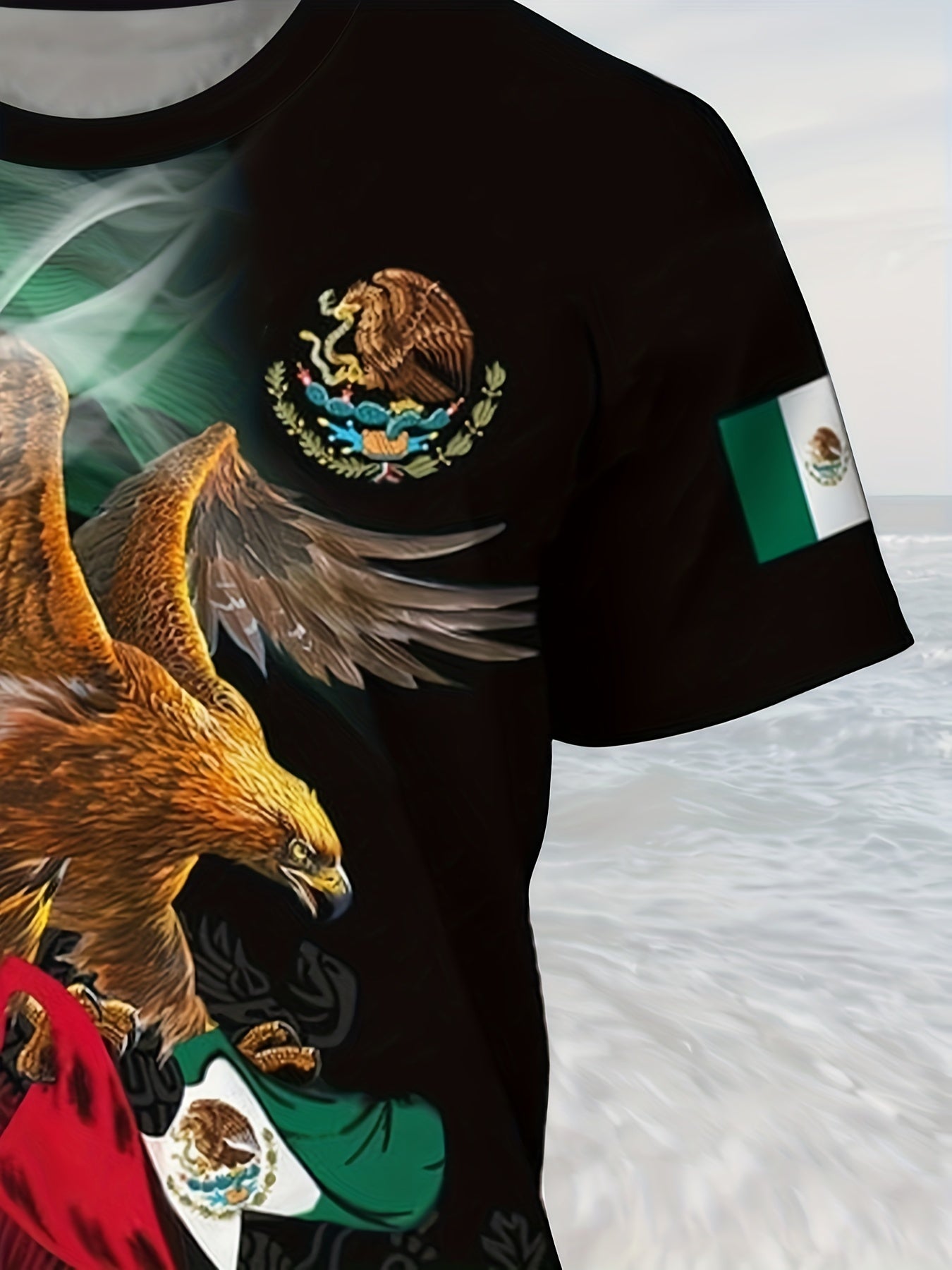 Eagle Pattern Print Men's Short Sleeve T-shirt Graphic Tee