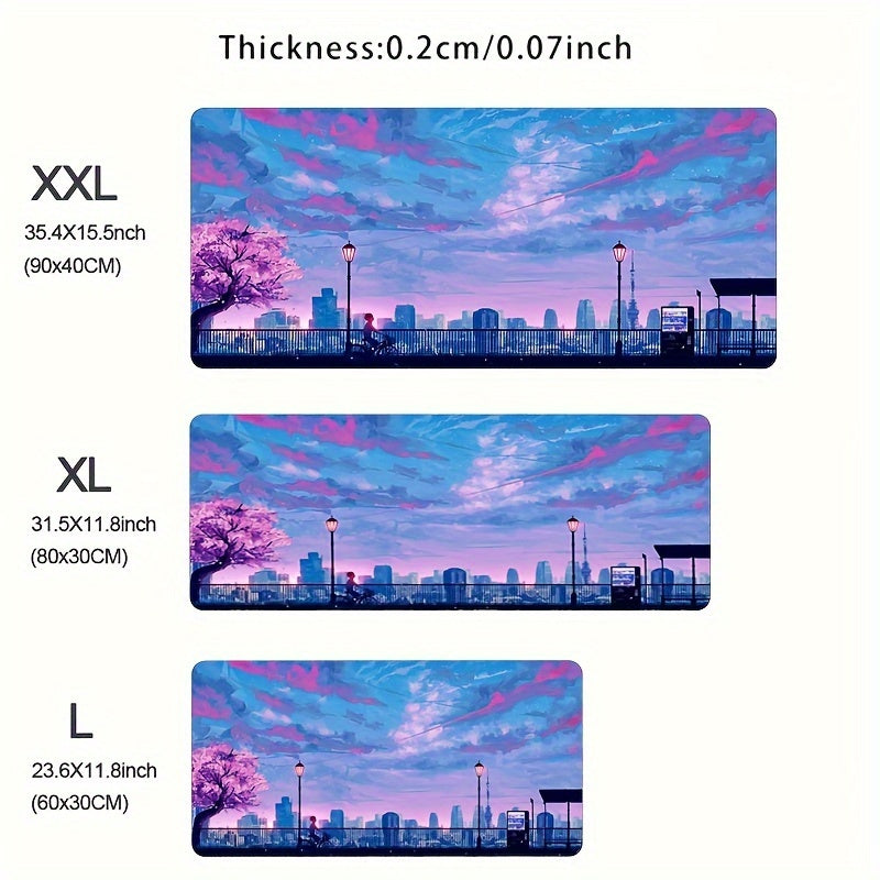 Purple Urban Landscape Large Mouse Pad Office Laptop Anime E-sport