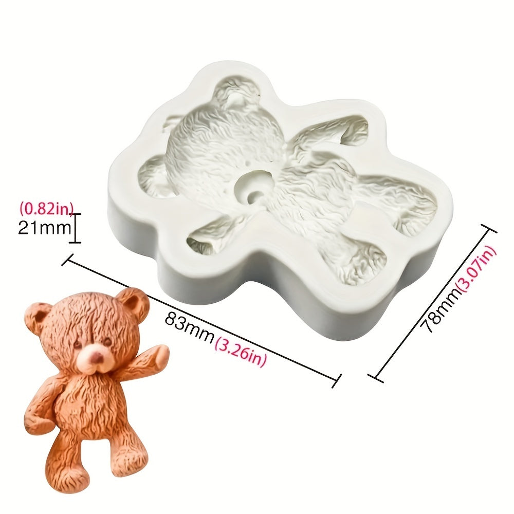 3D Cartoon Bear Chocolate Mold Silicone DIY Cake Baking Fondant Candy