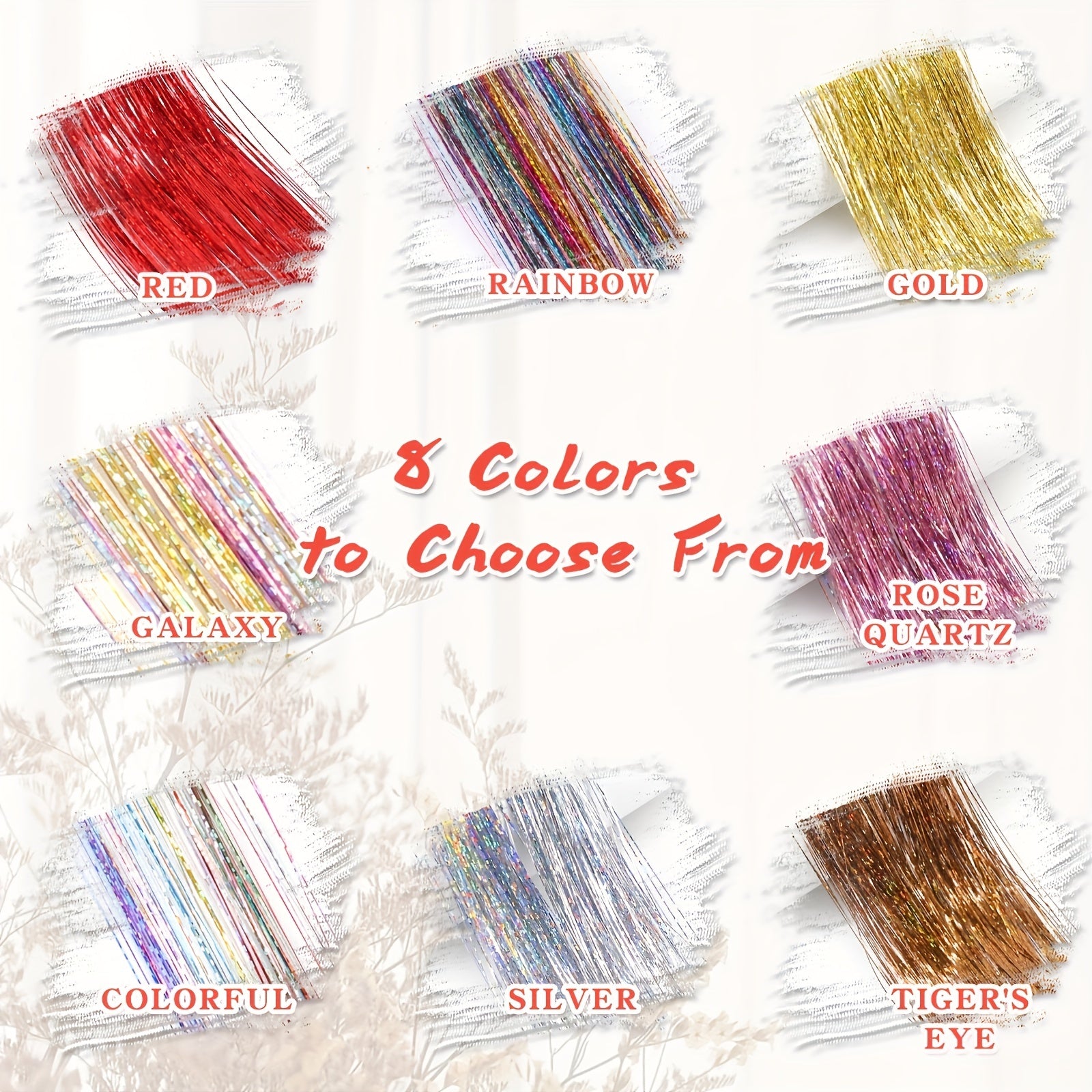 6pcs Y2K Tinsel Clip In Hair Extension 50 Sparkle Glitter Synthetic Extensions