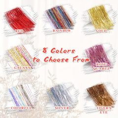 6pcs Y2K Tinsel Clip In Hair Extension 50 Sparkle Glitter Synthetic Extensions