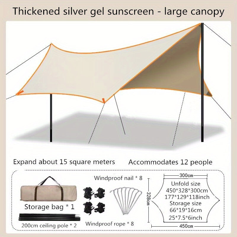Waterproof Canopy Sun & Rain Protection for Outdoor Camping