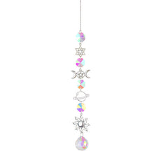 Bird Crystal Pendant Moon Sun Catcher Wind Chime Garden Decor
