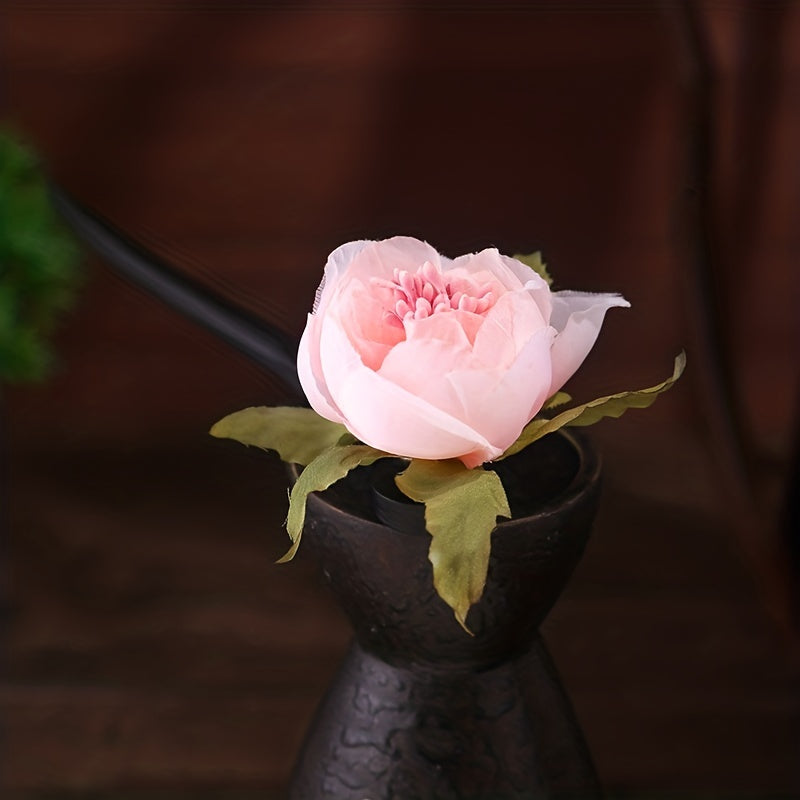Chinese Style Flower Hairpin Wooden Hair Stick Ponytail Holder
