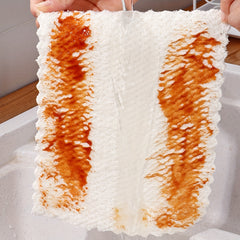 10pcs Bamboo Fiber Dishcloth Household Kitchen Absorbent Towel