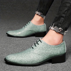 Men's Star Print Oxford Shoes Lace-up Front Dress Shoes