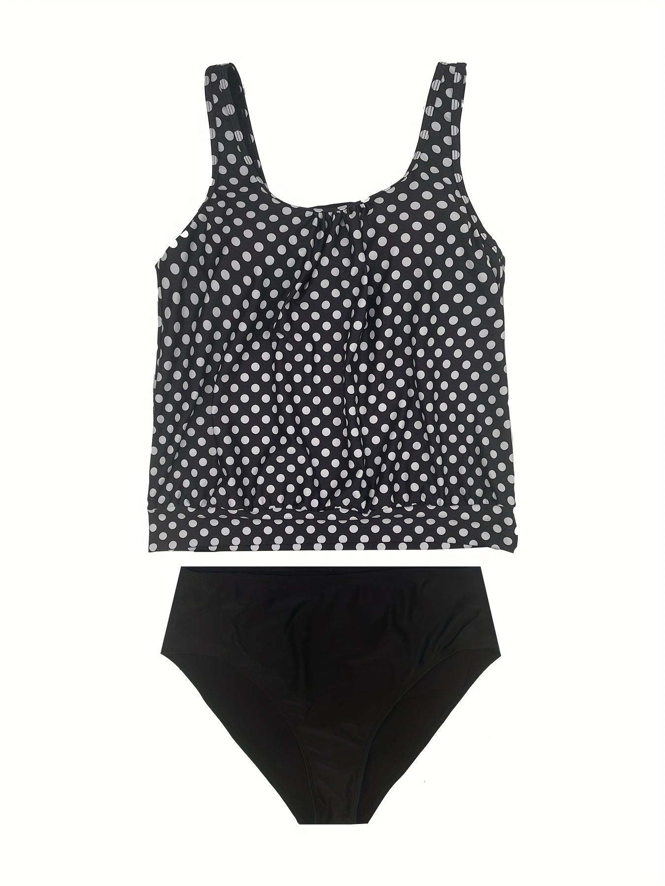 Women's Plus Polka Dot Tankini Set Retro Style