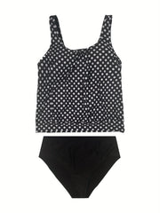 Women's Plus Polka Dot Tankini Set Retro Style