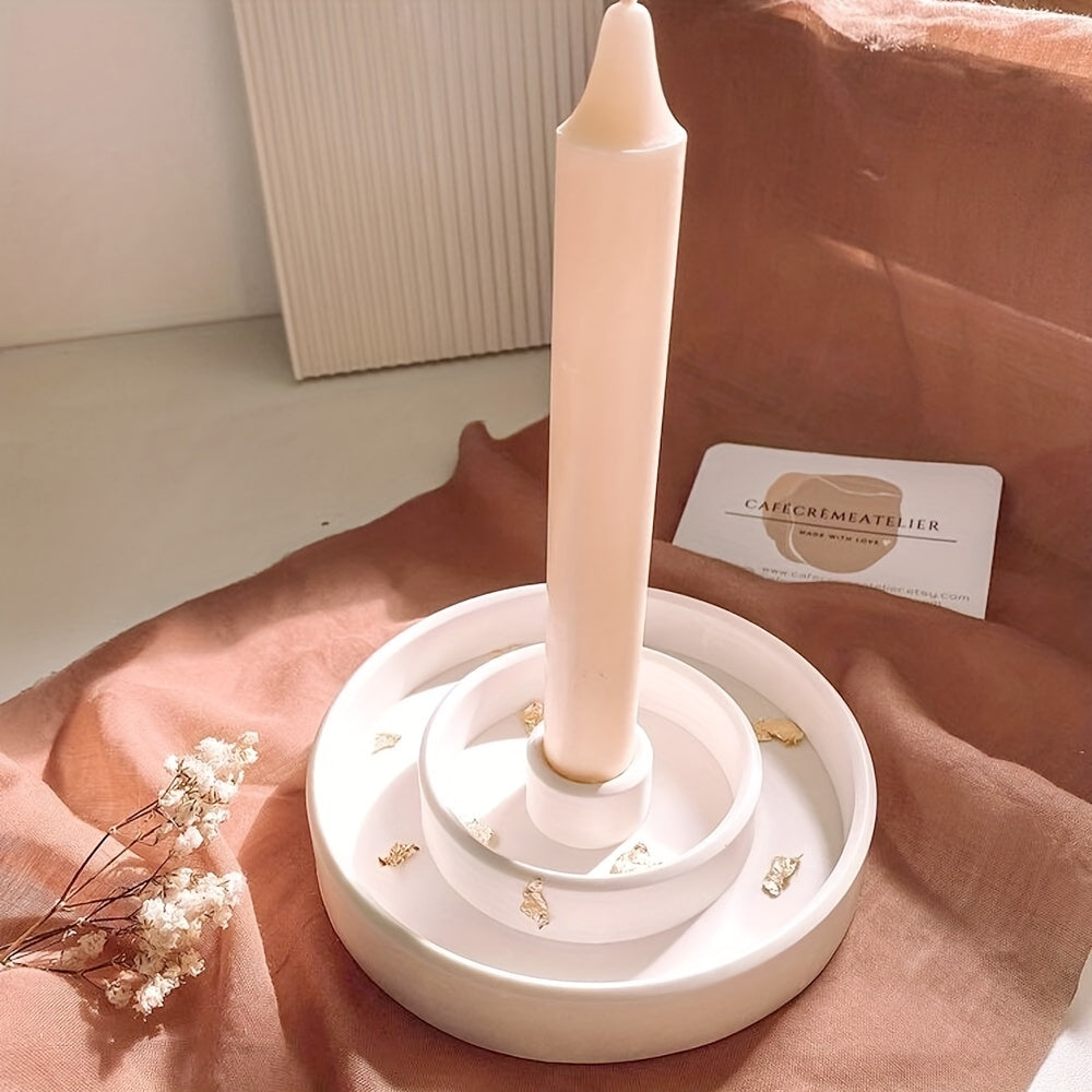 Round Resin Candle Holder Silicone Mold DIY Candle Making
