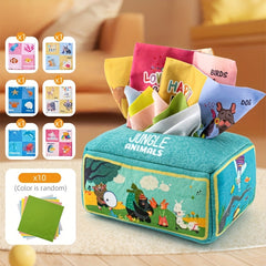 Jungle Animals Tissue Box Toy for Toddlers