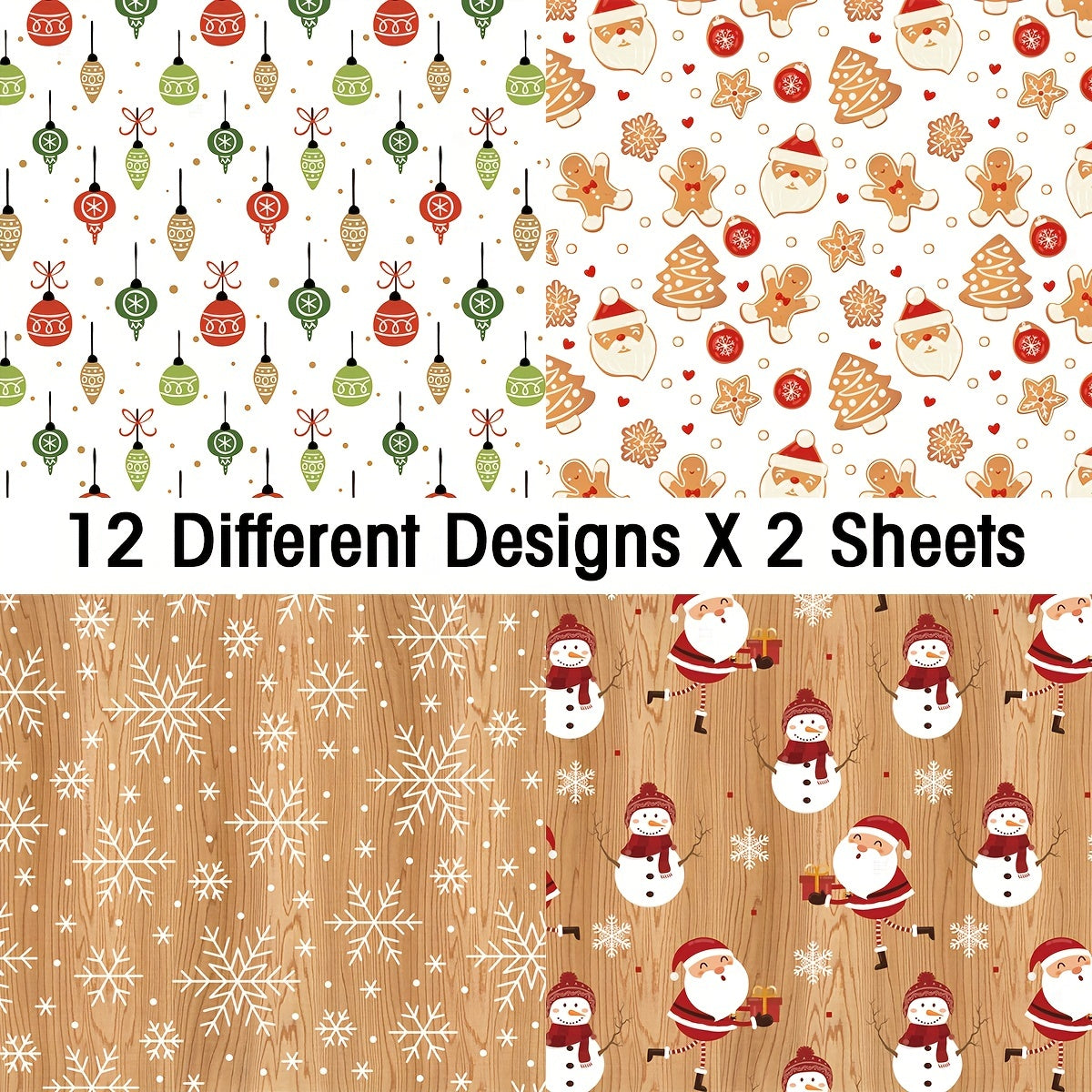 Christmas Scrapbook Paper Pad - 24 Sheets - 6x6 Pack