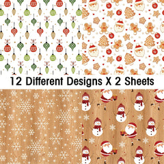Christmas Scrapbook Paper Pad - 24 Sheets - 6x6 Pack
