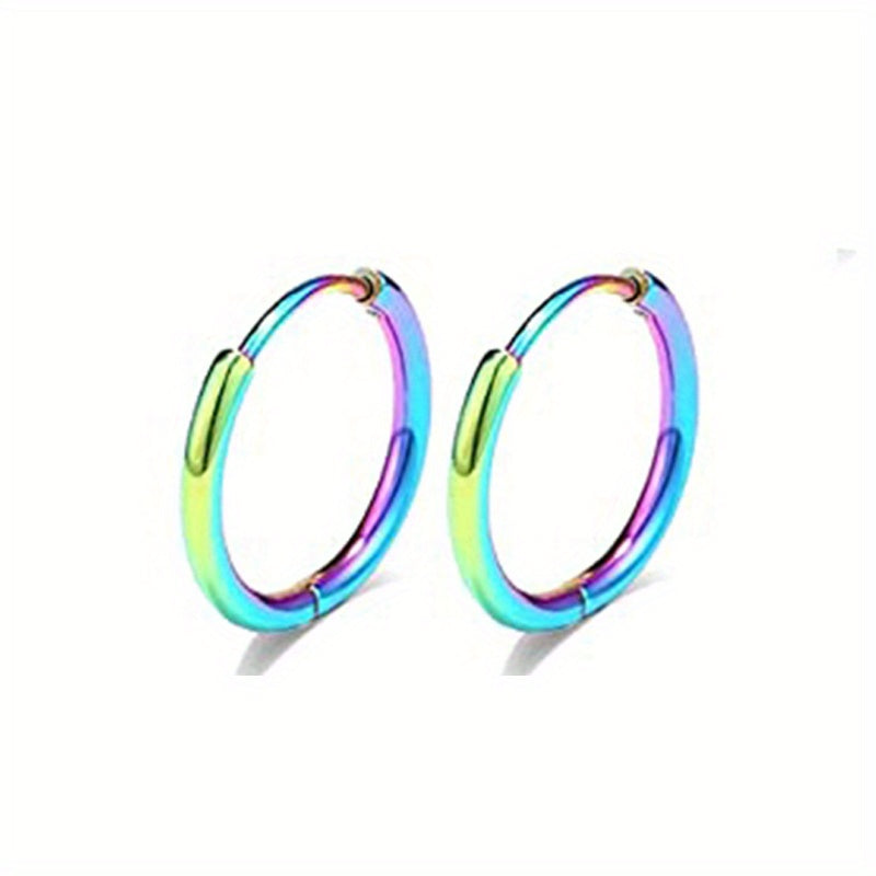 Boho Minimalist Hoop Earrings Stainless Steel 18K Plated Gift