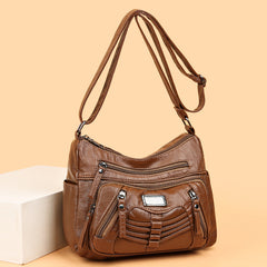 Decor Crossbody Bag Women's PU Leather Shoulder Bag Large Capacity Purse