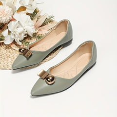 Women's Metal Decor Flat Pointed Toe Soft Sole Shoes