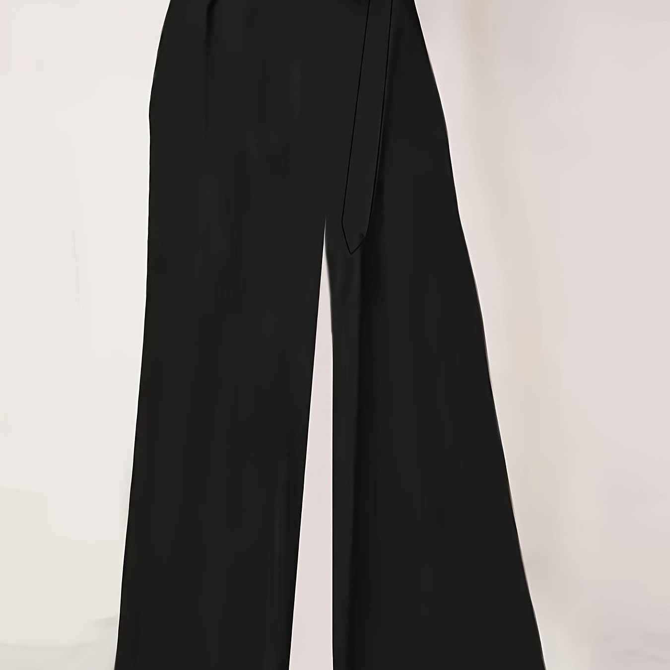  Wide Leg Trousers Solid Elastic Stretch Casual Pants