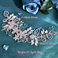 Bohemian Leaf Hair Clip Green & Golden Glitter Bridal Hairpin