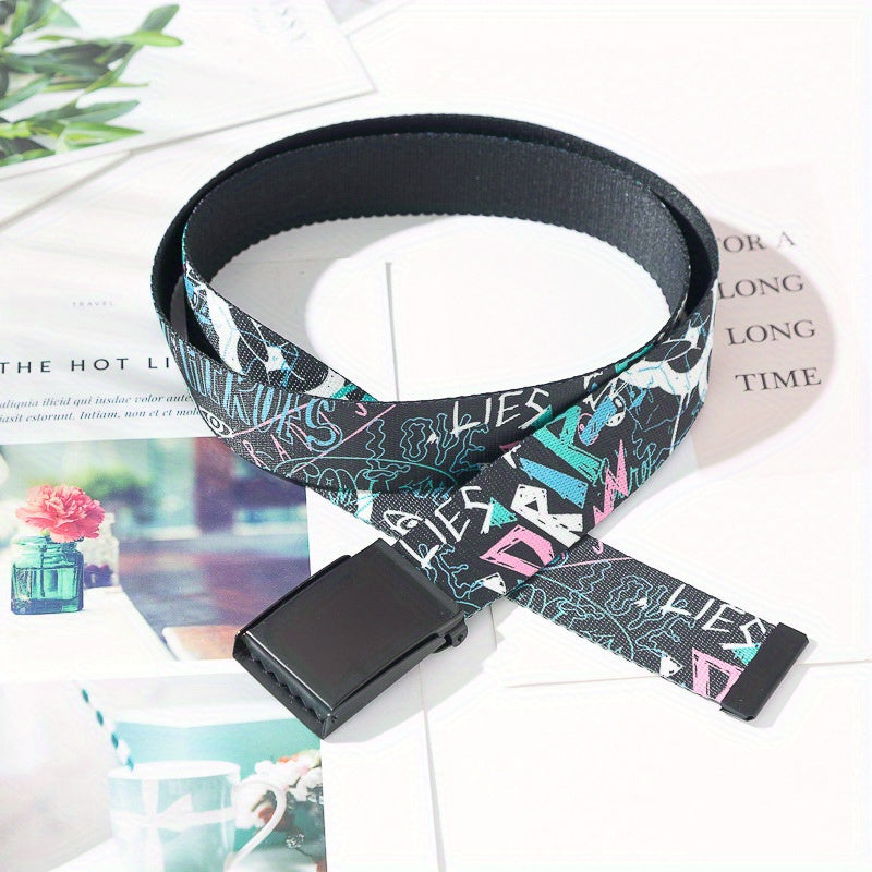 Canvas Belt with Quick Release Buckle for Jeans
