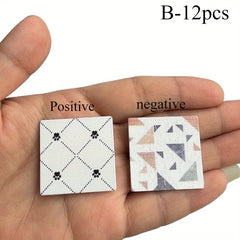 Dollhouse Mini DIY Bathroom Tile Floor Miniatures Decorative Living Room Floor