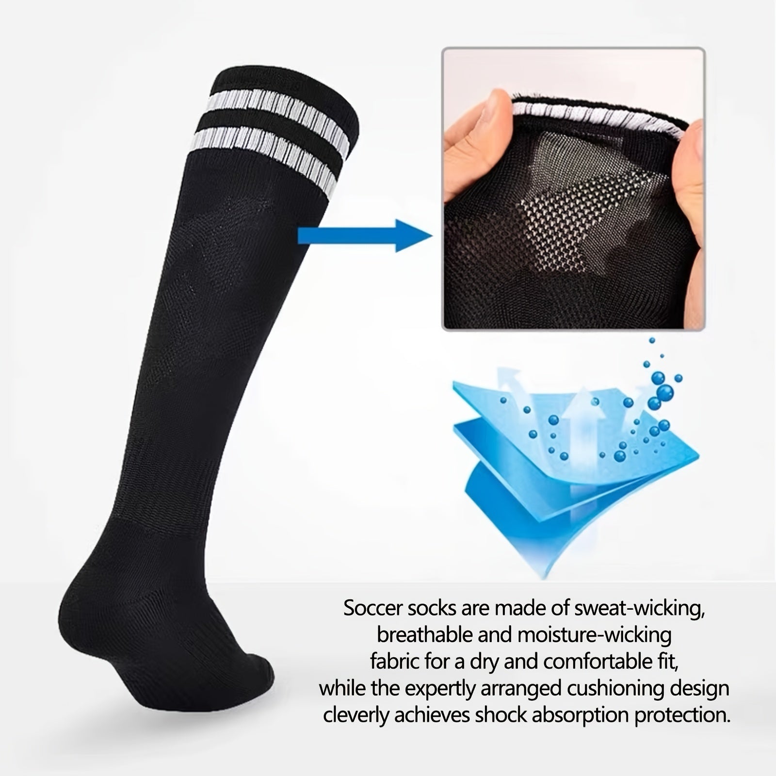 Unisex Football Socks Striped Breathable Sweat Absorbing Sports Socks