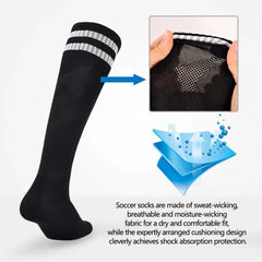 Unisex Football Socks Striped Breathable Sweat Absorbing Sports Socks