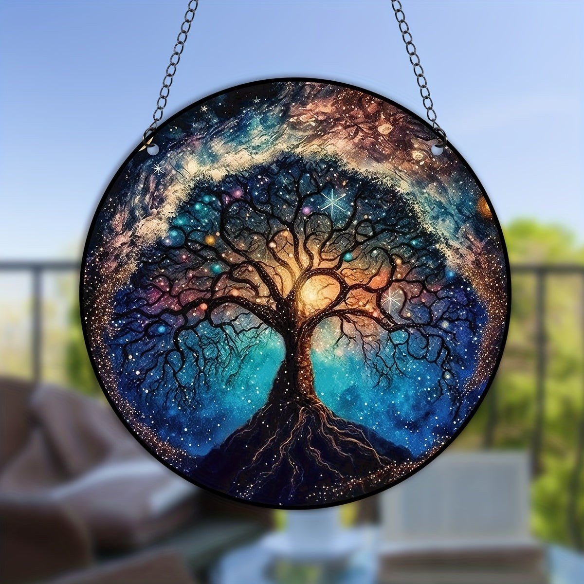 Tree Of Life Suncatcher Stained Plastic Window Hanging Home Decor Garden Decor