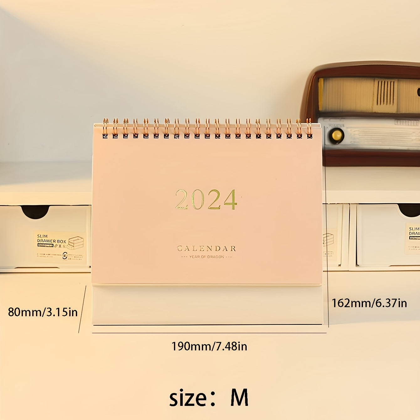 Pink Stamping Desk Calendar - Minimalist and Fresh