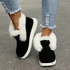 Women's Snow Shoes Warm Faux Fur Trim Winter Boots
