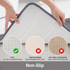 Memory Foam Bath Mat Non Slip Thick Soft Water Absorbent Quick Dry Bathroom Rug