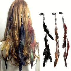 Boho Style Feather Tassel Hair Extension Hair Clip for Women