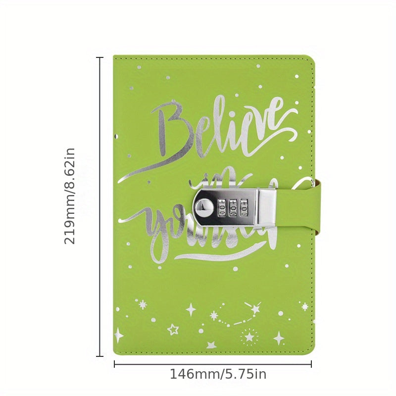 A5 Business Office PU Leather Lock Notebook