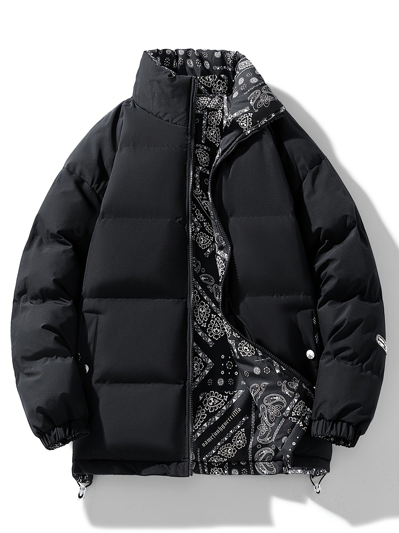 Men's Reversible Paisley Pattern Jacket for Fall Winter