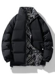 Men's Reversible Paisley Pattern Jacket for Fall Winter