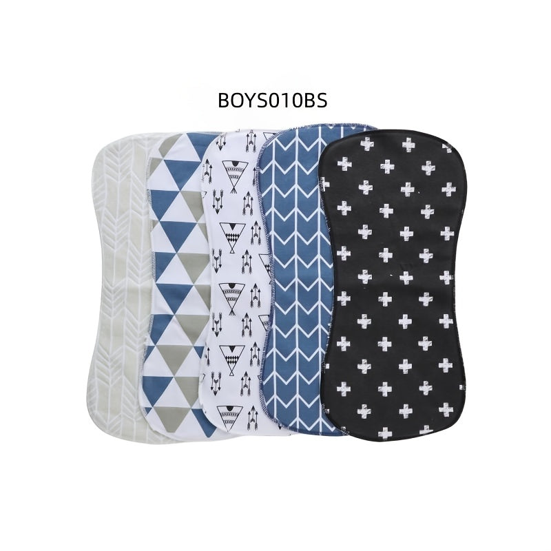 5pcs Soft & Absorbent Burp Cloths for Boys & Girls