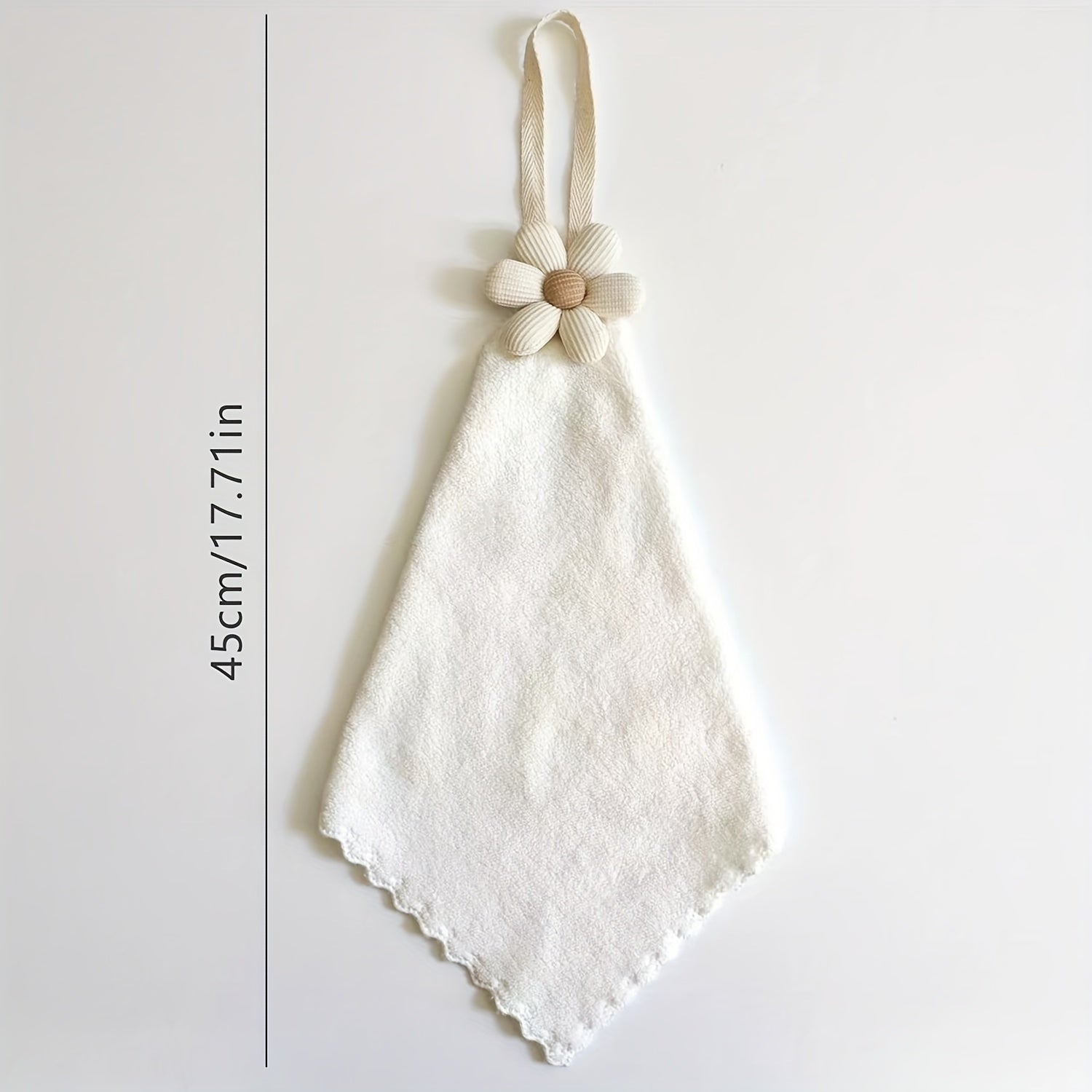 Absorbent Hanging Hand Towel - Soft Polyester - Neutral Colors