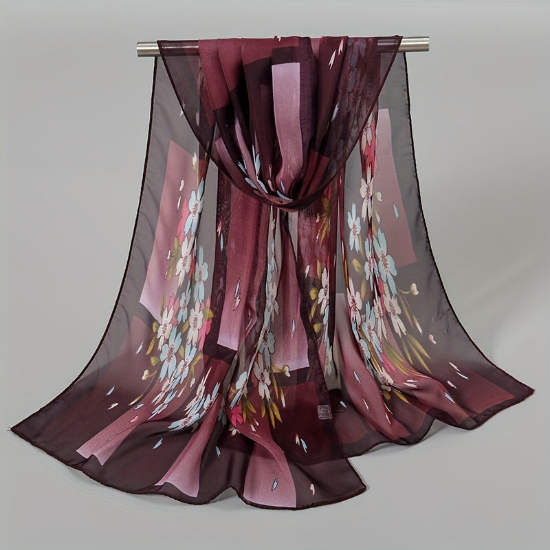 Boho Lightweight Chiffon Scarf Print Long Shawl Wrap Summer Sunscreen Headscarf