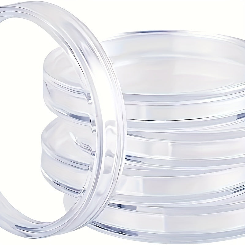 10pcs Plastic Round Box Coin Storage Container