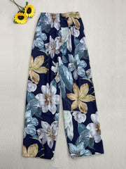 Boho Floral Print Straight Leg Pants for Women