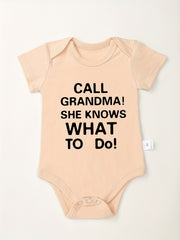 Funny Letter Print Baby Bodysuit Soft Round Neck Onesie