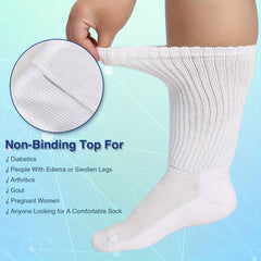 6 Pairs Non Binding Diabetic Socks Bamboo Fibre Loose Sock Extra Wide Calf