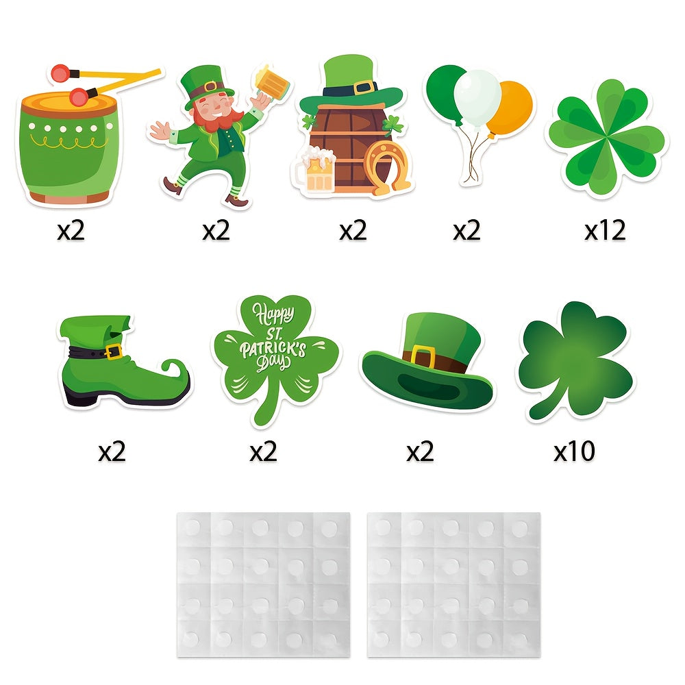 St Patrick's Shamrock Decorative Cards Green Shape for Irish Party
