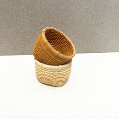 Miniature Round Basket for Dollhouse Gardening Decor