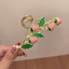 Pink Strawberry Hair Claw Clips Strong Hold Hair Jaw Clips Accessories
