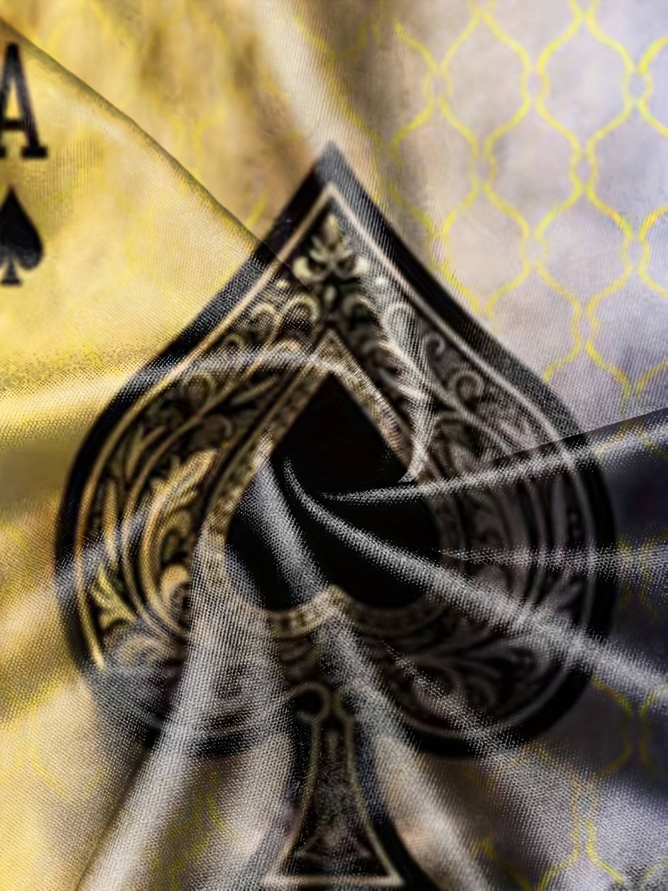 Men's Poker Print Graphic T-shirt Crew Neck Tee