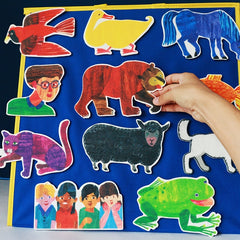 11pcs Brown Bear What Do You See Felt Cloth Sticker Book Theater Props
